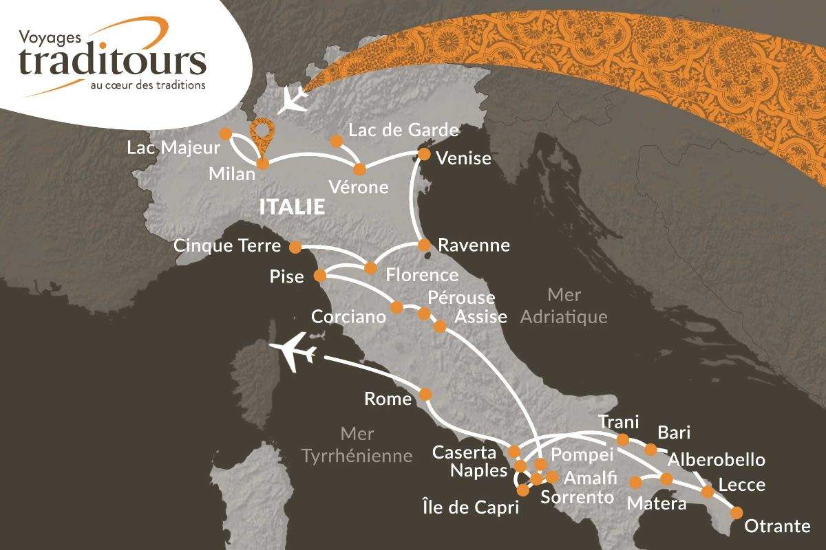 voyage traditours italie 21 jours